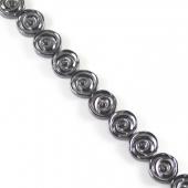 Non magnetic Hematite Beads, Rose, 12x4mm, Hole:Approx 2mm, Length:Approx 15.7 Inch, Approx 33PCs/Strand, Sold By Strand